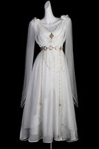 Messenger of God Greek-Inspired Elegant Lolita Long JSK Dress in White - image 5