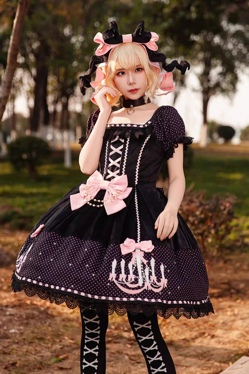 Chandelier - Sweet Lolita Short-Sleeve OP Dress in 4 Colors - image 2