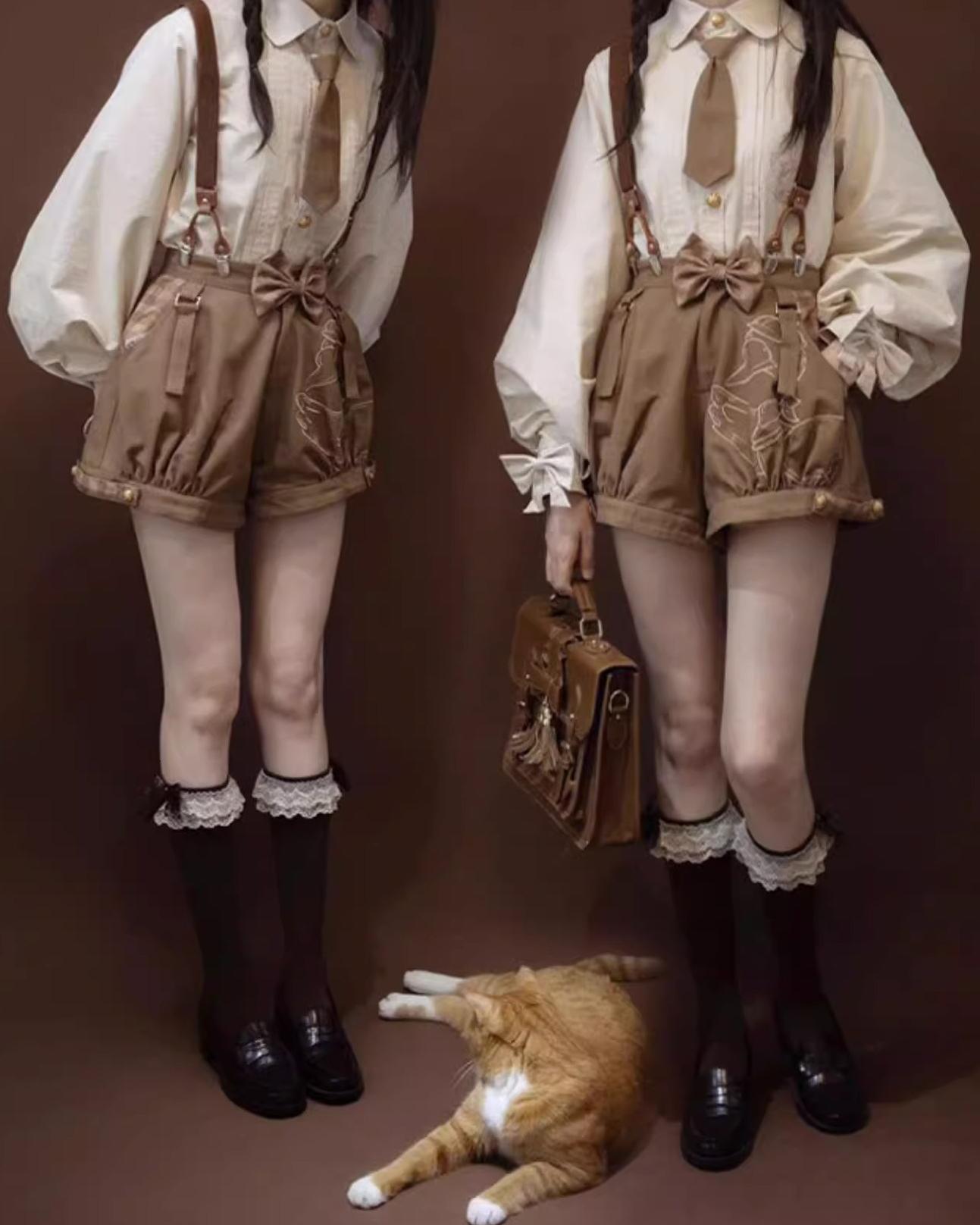 Famous Detective Goose - Ouji Lolita Shorts Set, Pockets - image 7
