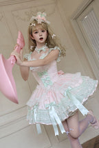 Pink Candy Satin Ballet Sweet Lolita JSK Dress - image 5