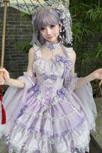 Purple Prelude of Spring Cherry Sweet Lolita JSK Dress - image 11