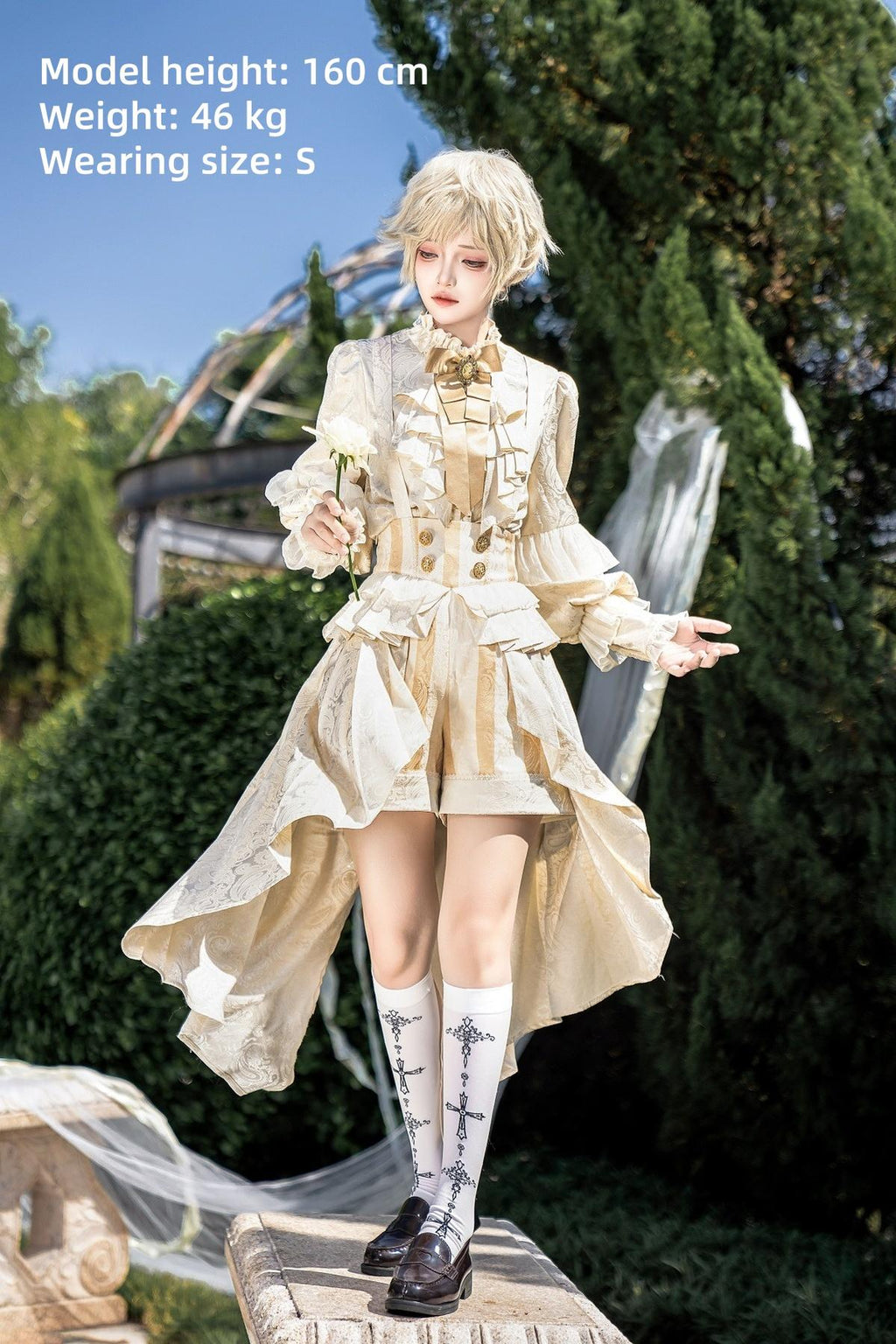 Ouji Lolita Suspender Shorts and Shirt Set - image 5