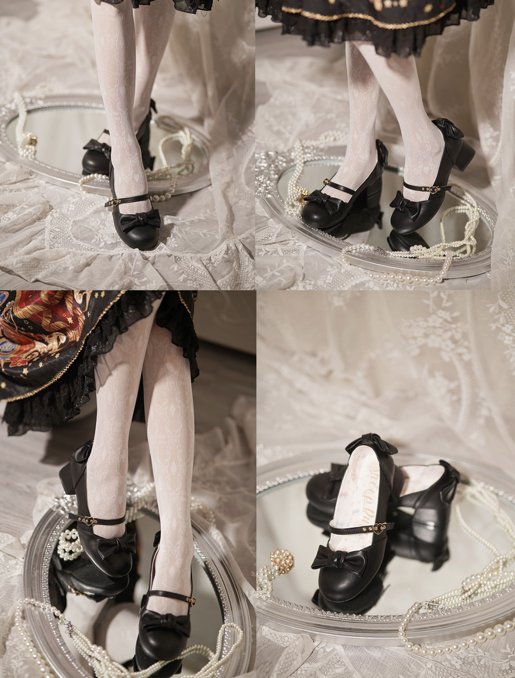 Elegant Lolita Bownot Retro High Heel Shoes - image 29
