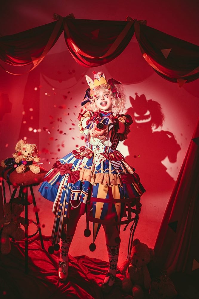 Bunny Circus Embroidery - Sweet Lolita JSK Dress and Detachable Puff Sleeves - image 19