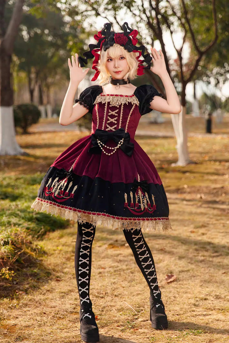 Chandelier - Sweet Lolita Short-Sleeve OP Dress in 4 Colors - image 7