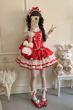 Red Jasmine Rain Sweet Lolita JSK Dress - image 2