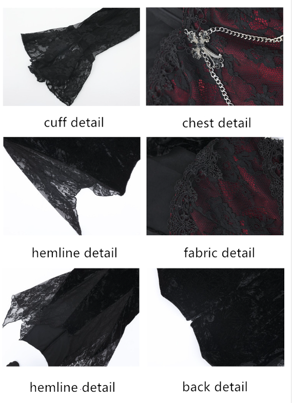 Rose Cemetery - Dark Red Velvet Gothic Lolita Dress - image 9