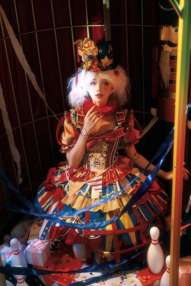 Bunny Circus Embroidery - Sweet Lolita JSK Dress and Detachable Puff Sleeves - image 30