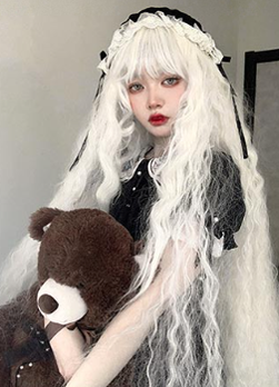 White Moonlight - Long Curly Lolita Wig - image 10