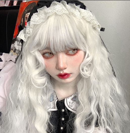 White Moonlight - Long Curly Lolita Wig - image 15