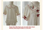 Sweet Lolita Shirt Strawberry Embroidery Ivory Blouse - image 4