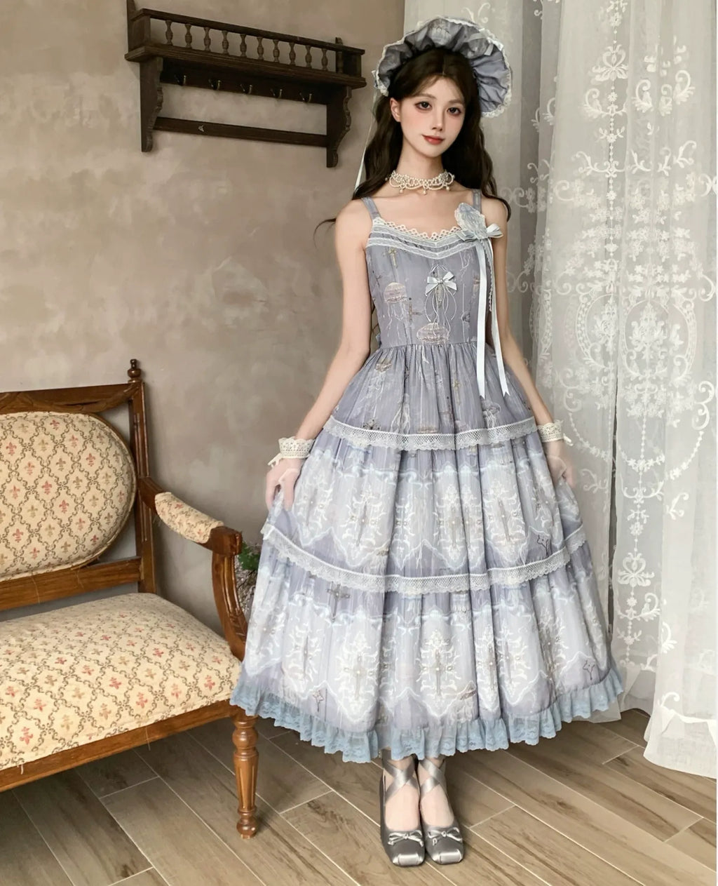 Moonlit Sea Realm - Classic Lolita OP, JSK and Accessories Collection - image 10