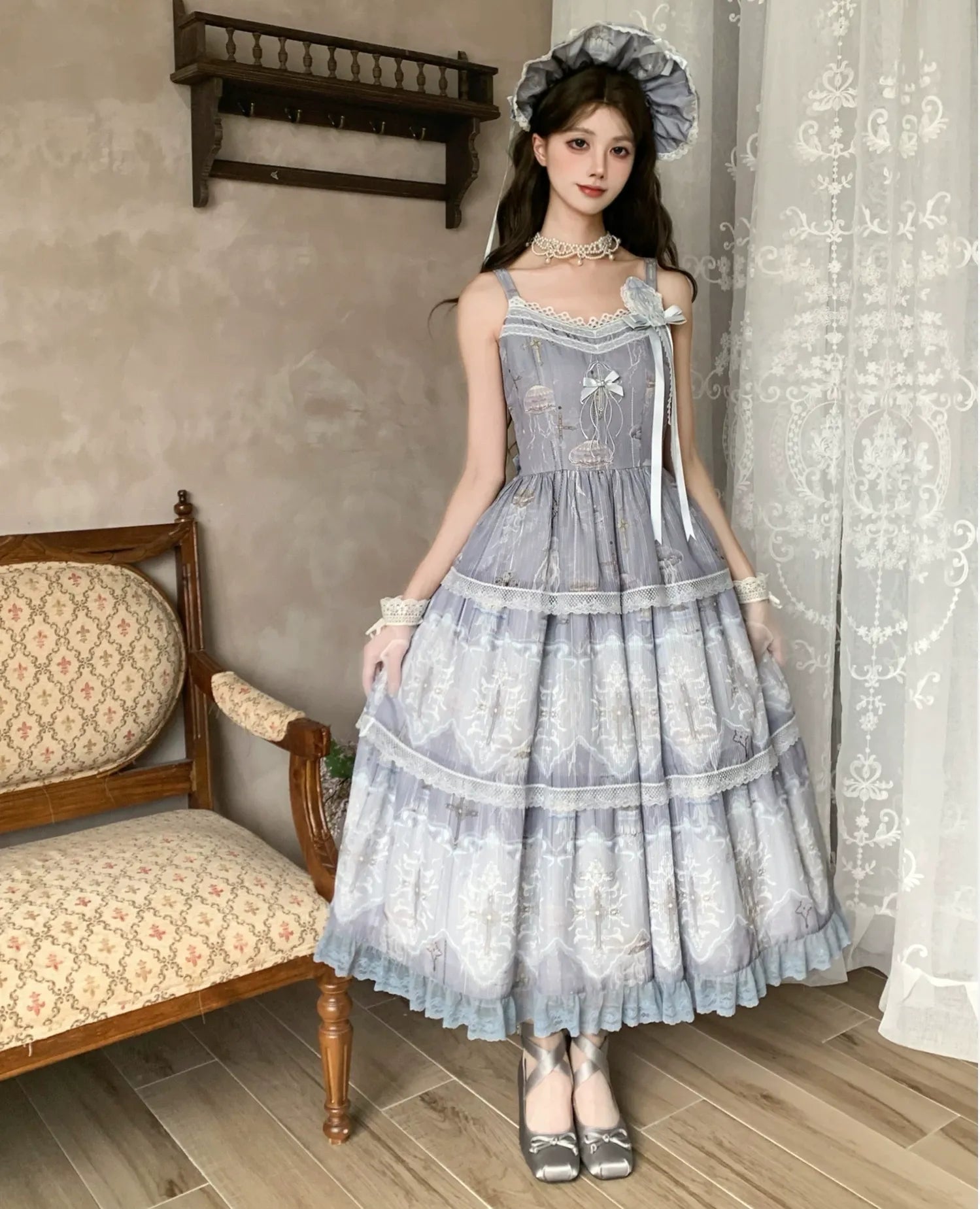 Moonlit Sea Realm - Classic Lolita OP, JSK and Accessories Collection - image 10