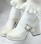 Wanxiang Cycle - Elegant Lolita Heels with Embossed Rose - image 2