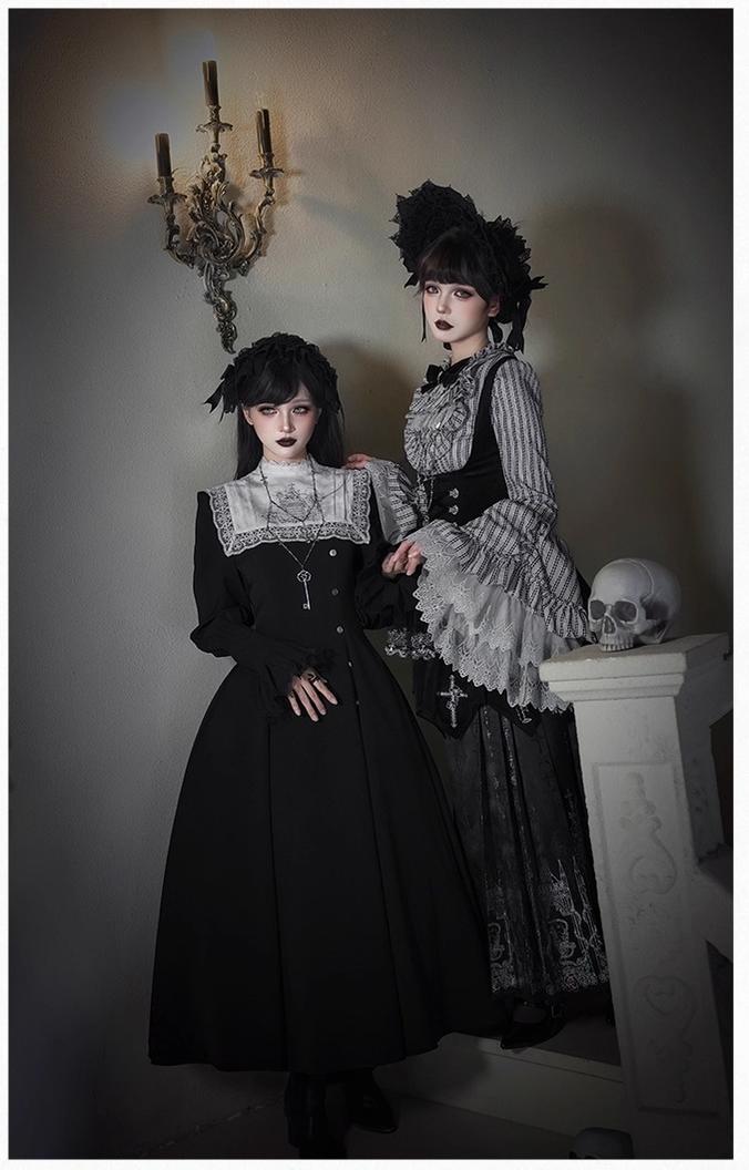Raven's Night Song Oriental Gothic Lolita Dress Set - image 20
