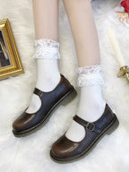 Lace-Trimmed Lolita Cotton Socks - 4 Colors - image 7