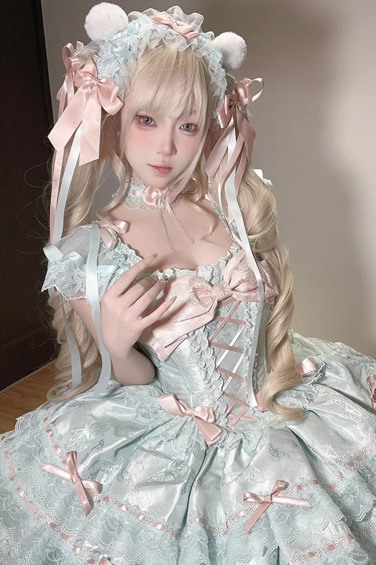 Flora Isle Butterfly Sweet Elegant Lolita JSK Dress in Green - image 8