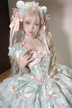 Flora Isle Butterfly Sweet Elegant Lolita JSK Dress in Green - image 8