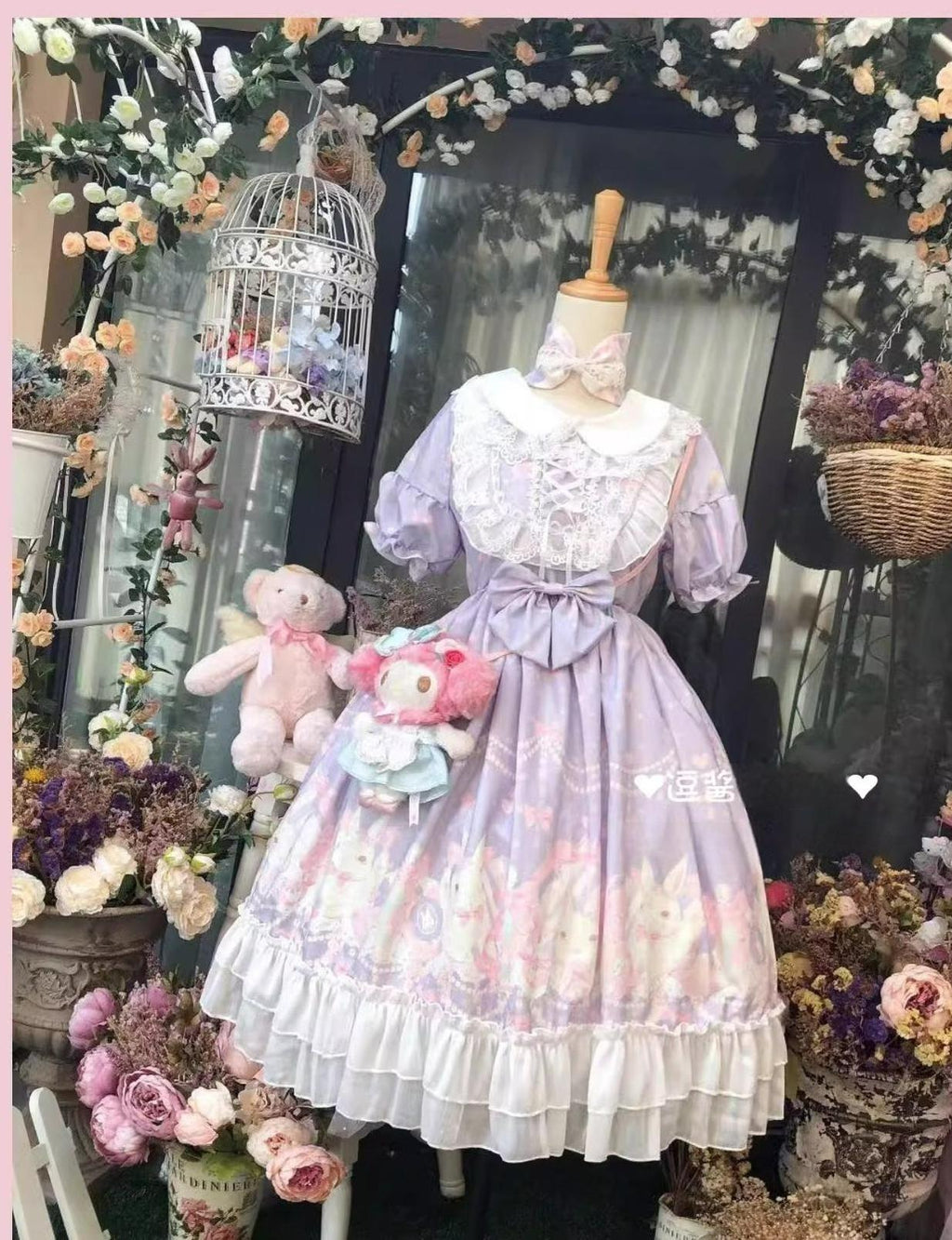 Rabbit Lace Princess Sweet Lolita OP Dress - image 10