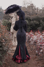 Lorelei Gothic Lolita Jacquard Mermaid Maxi Skirt in 3 Colors - image 3