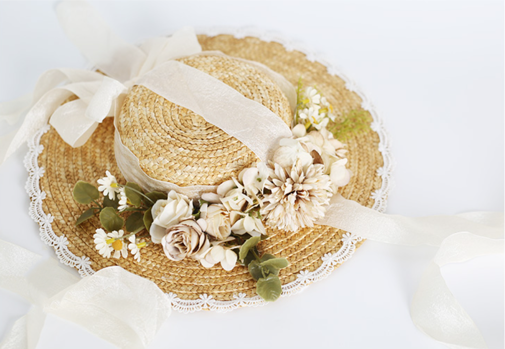 Xiaogui Flower Bow Lace Lolita Sunhat - image 13