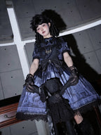 Midnight Rose Cemetery Dress with Overlay - iris de nuit - image 5