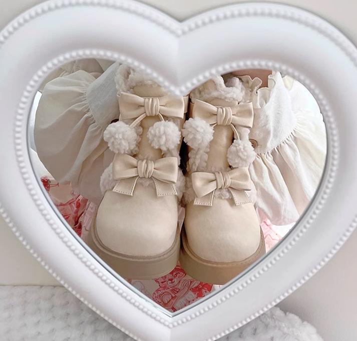 Furry Bear - Winter Cute Lolita Short Snow Boots - image 11