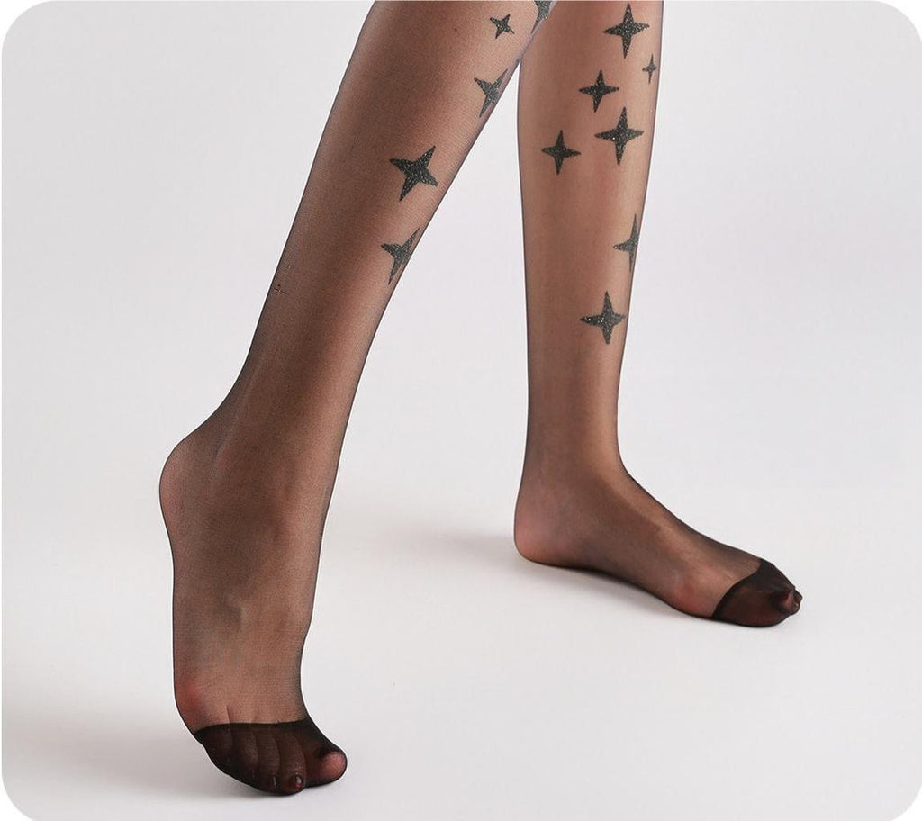 Gothic Lolita Black Gradient Printed Pantyhose - image 5