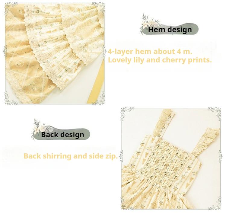 Letter and Poetry Sunflower Matters - Country Lolita JSK Embroidered Printed Lolita Dress and Accessories - image 16