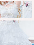 Ballet Maiden - Classic Lolita Four-tiered Hem JSK Dress with Rose Details - image 6