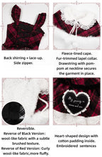 Snow Night Serenade - Fluffy Plaid Kawaii Lolita JSK, Reversible Cape and Accessories - image 27