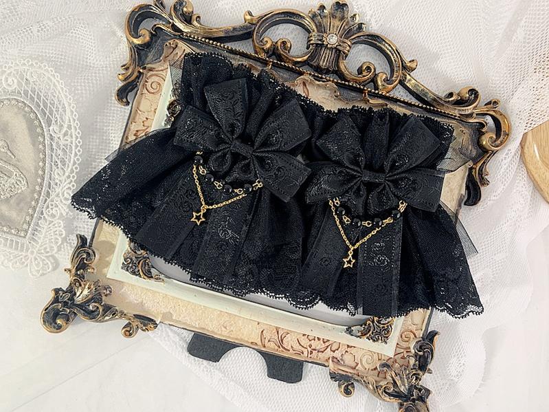 Double Layer Lace Cuffs Elegant Lolita Gloves - image 2