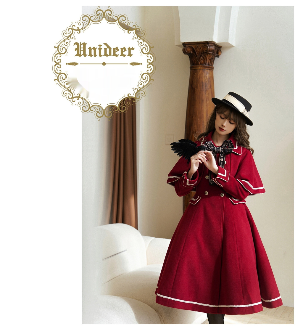 Galaxy Traveler - Classic School Lolita Overcoat with Detachable Cape and Bow - image 19