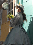 Embroidered Classic Lolita OP Dress, Lace Trim Shirt and Accessories - image 7