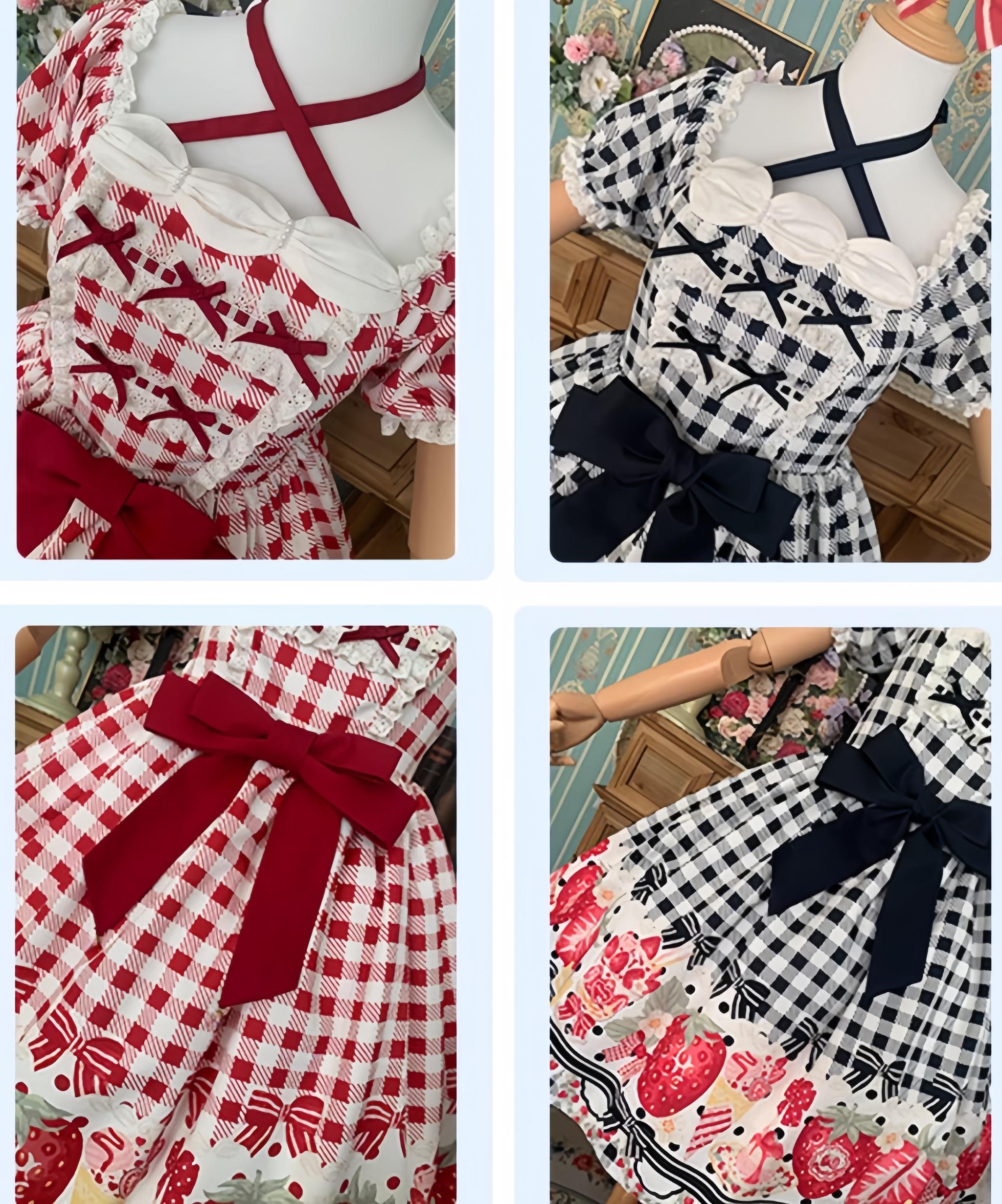 Gingham Strawberry - Plus Size Country Lolita OP Dress - image 15