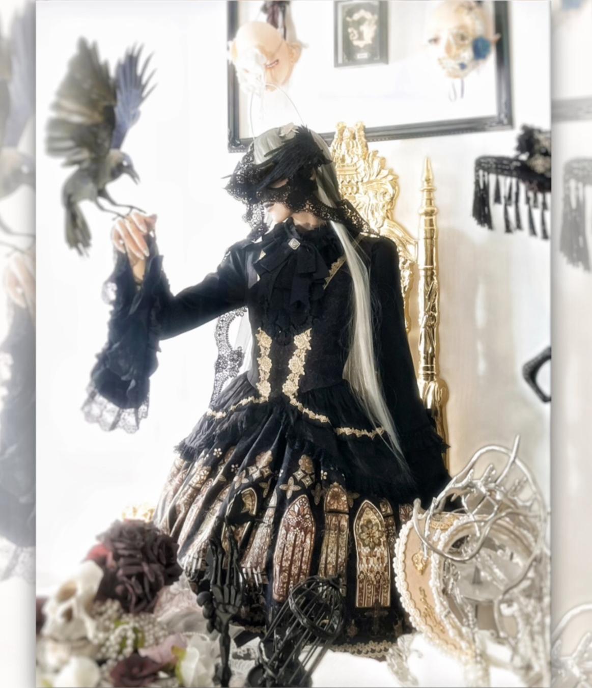Temple Stained Glass Gothic Lolita JSK and Blouse Set - image 15