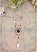 Classic Lolita Necklace & Earrings, Artificial Pearl Rhinestone - image 2