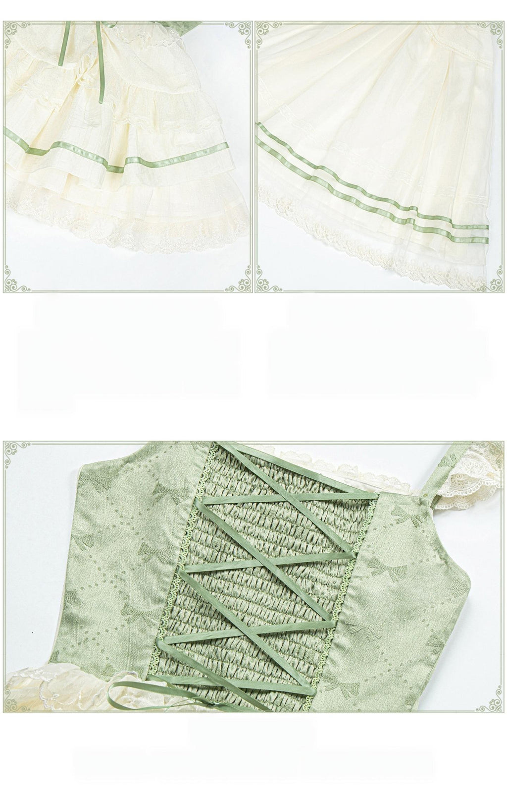 Unfailing - Classic Lolita Bow Jacquard Corset JSK Dress - image 8