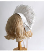 Xiaogui Classic Lolita Pure White Hairband, BNT, Top Hat and Flower Clips - image 4
