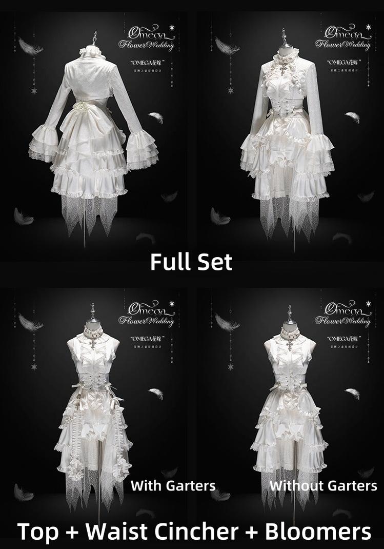 Omega Wedding Gothic Ouji Lolita White Suit - image 16