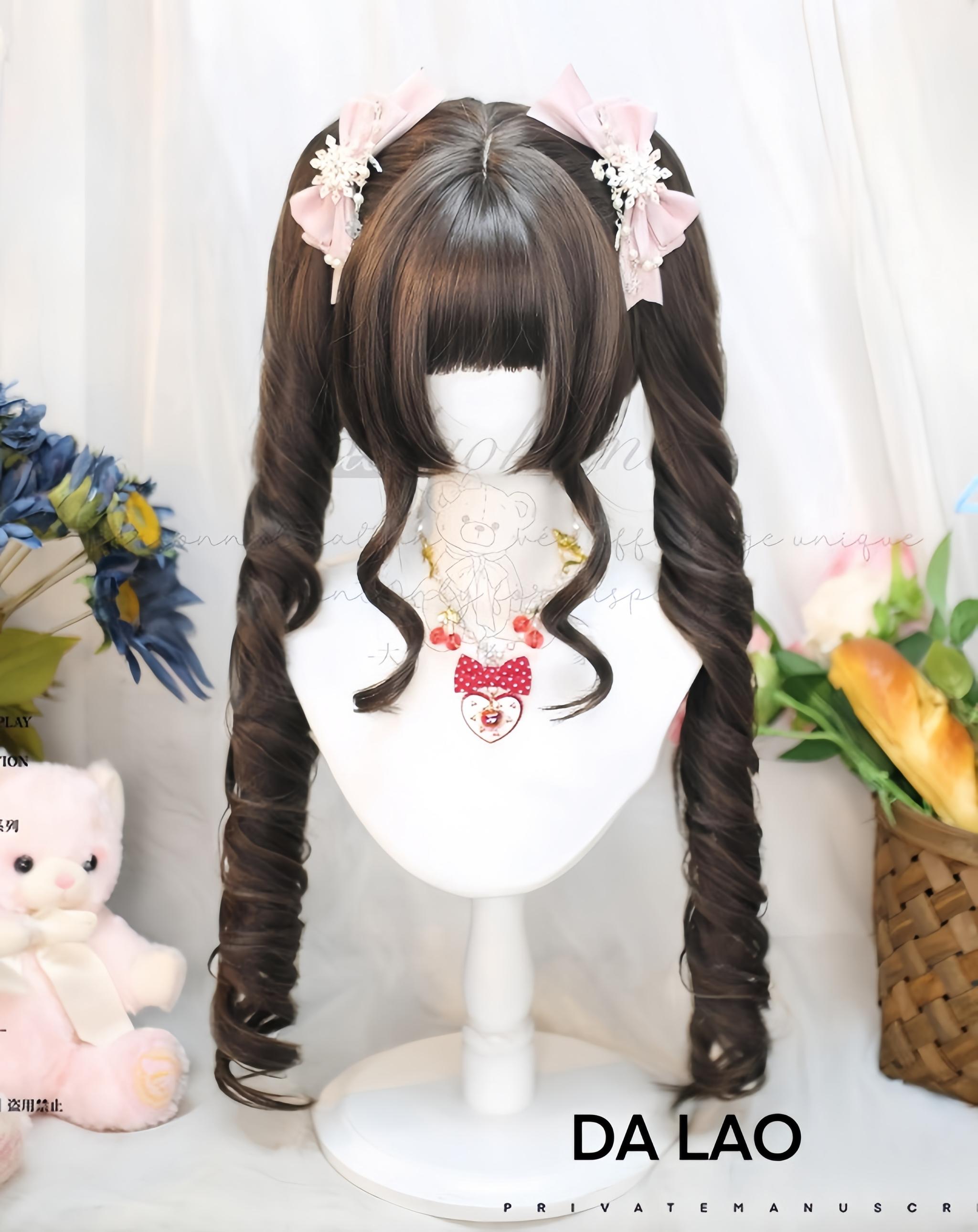 Daily Lolita Wig with Roman Roll Twins Tails Multi Color - image 3