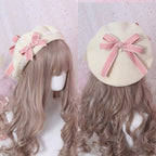 Xiaogui - Sweet and Lovely Daisy Bowknot Woolen Beret - image 8