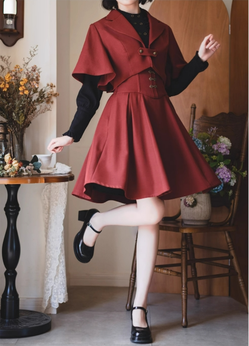 Vintage Lolita Fishbone Halter Skirt and Autumn Jacket - image 38