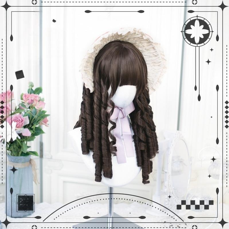 Classic Brown Lolita Wig with Roman Roll - image 4