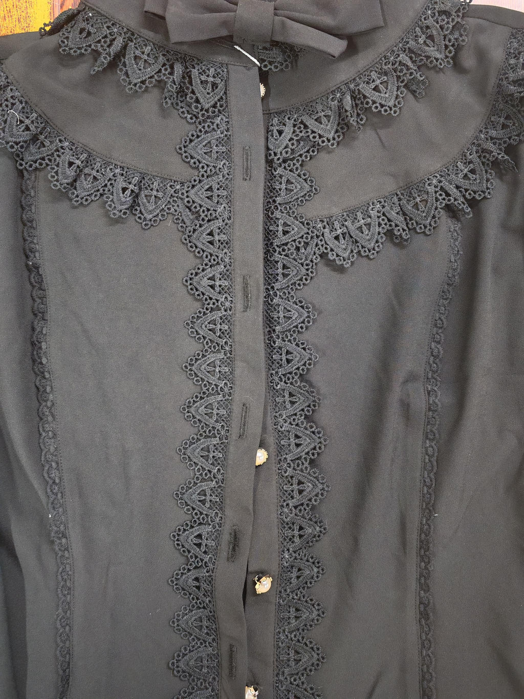 Yilia Lolita - Stand Collar Classic Lolita Blouse - image 13