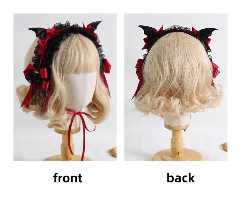 Halloween Gothic Lolita Hairband, Detachable Devil Wings - image 9