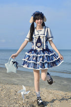 Glory of the Dog - Sweet Lolita Navy-Collar OP Dress in 2 Blues - image 5
