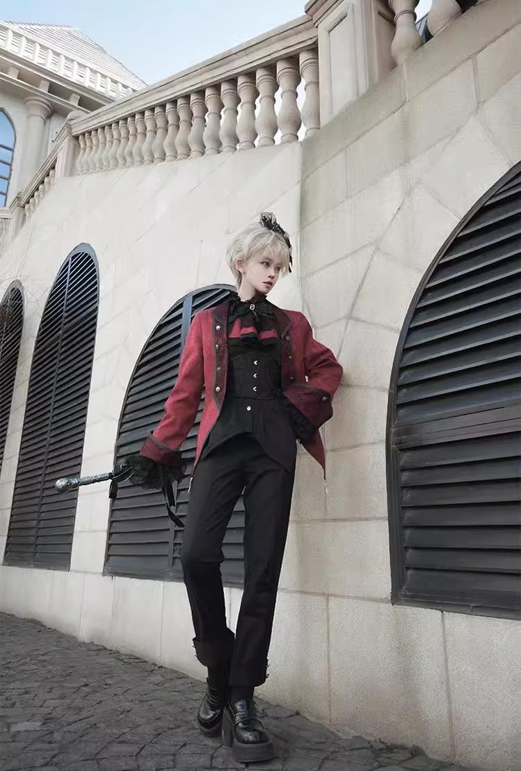 Coffin of Pilgrimage - Medieval European Ouji Lolita Shirt & Pants Suit - image 7