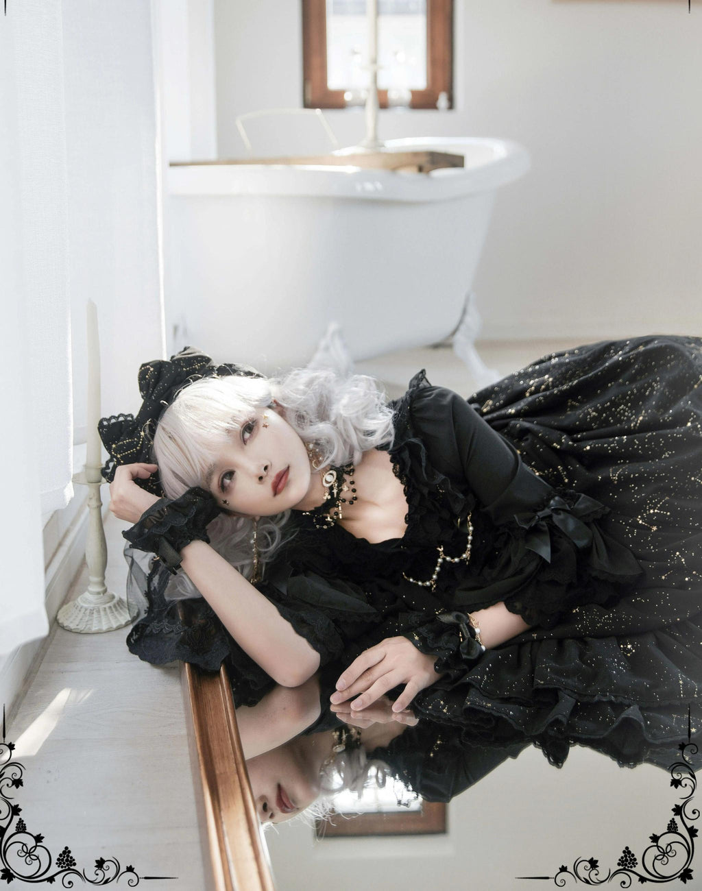 The Whisper of Stars - Gothic Constellation Lolita JSK & Accessories — source image 16