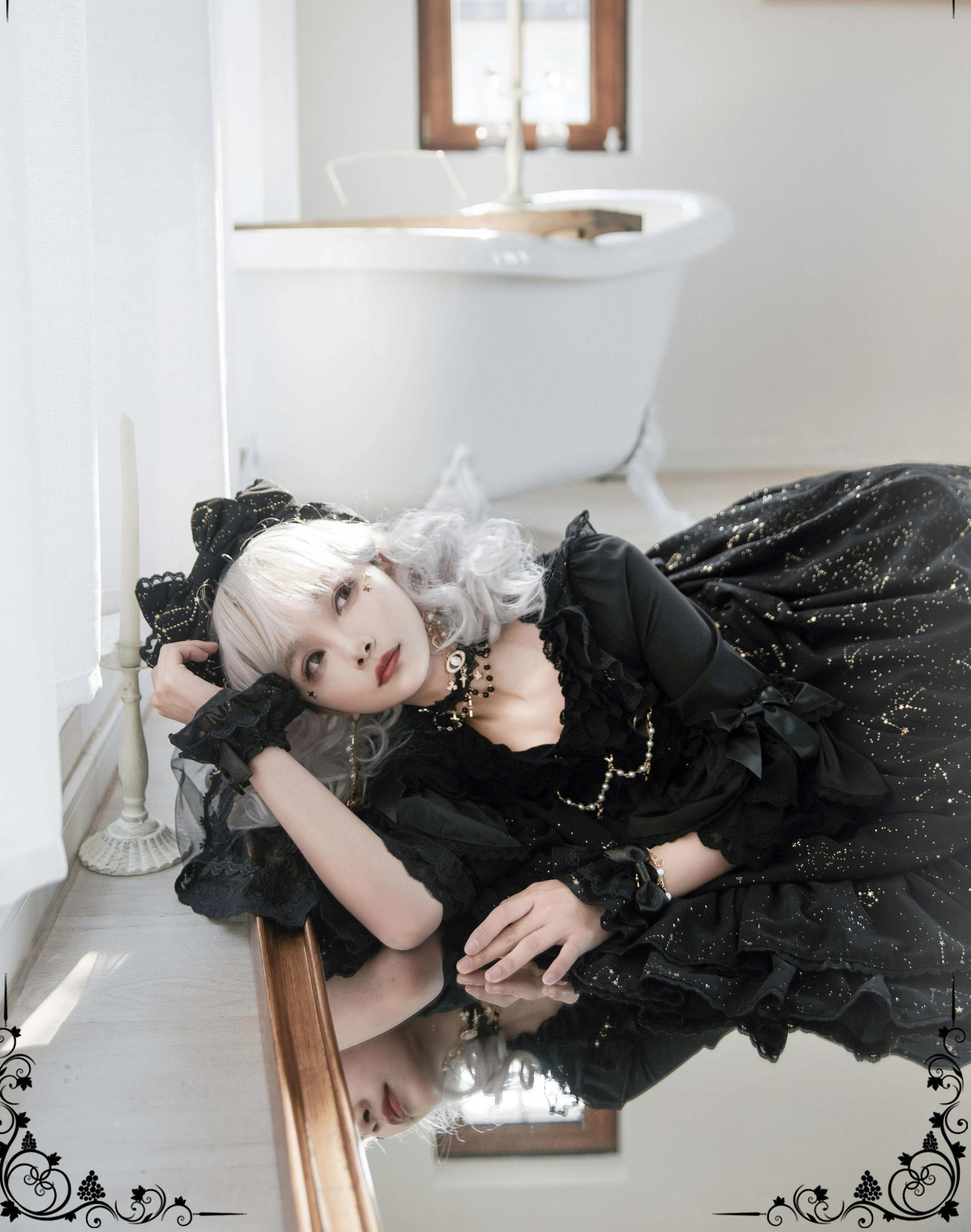 The Whisper of Stars - Gothic Constellation Lolita JSK & Accessories — source image 16